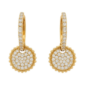 Diamond Disc Drop Earrings