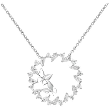 Diamond Butterfly Circle Necklace