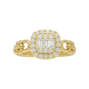 Diamond Cushion Link Ring