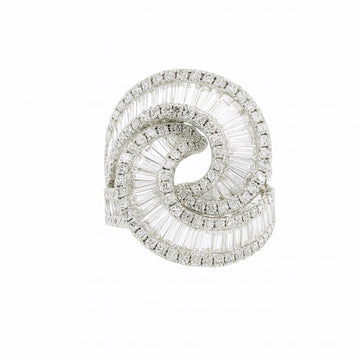 Diamond Swirl Cocktail Ring
