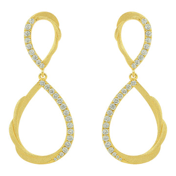 Diamond Teardrop Loop Earrings