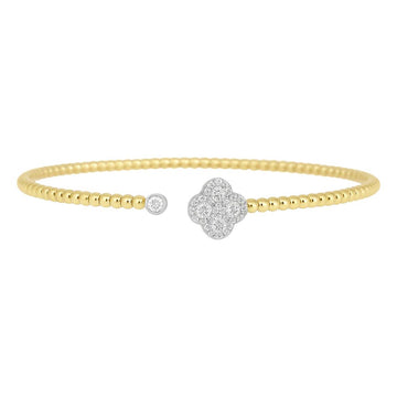 Beaded Diamond Clover Cuff