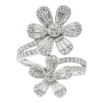 Diamond Double Flower Ring