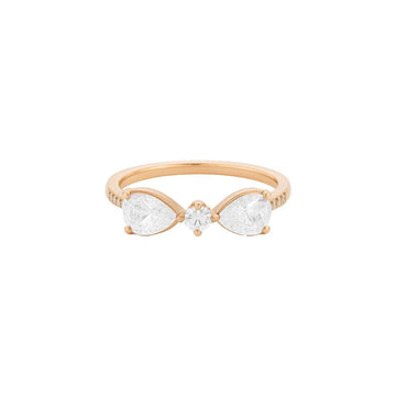 Double Pear Bow Ring