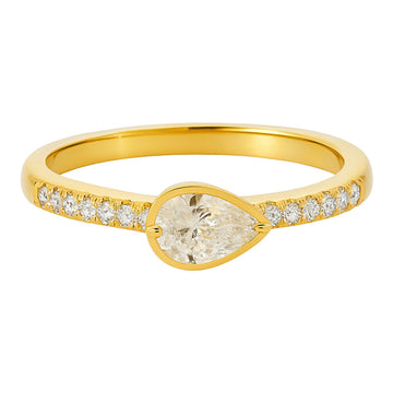 Bezel Pear Diamond Ring