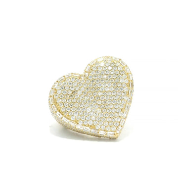18K Yellow Gold Diamond Heart Ring