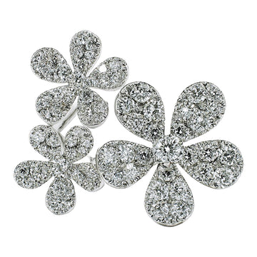 Triple Diamond Flower Ring