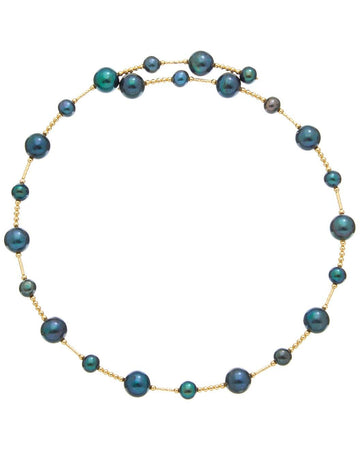 Black Staggered Pearl & Bead Choker