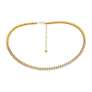 Beaded Diamond Illusion Marquis Choker
