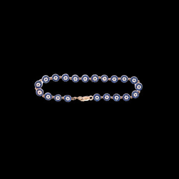 18k Rose Gold Sapphire & Diamond Evil Eye Bracelet