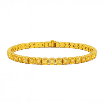 Yellow Cushion Diamond Tennis Bracelet