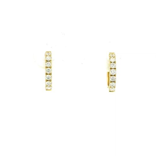 14k Yellow Gold Brilliant Diamond Signature Huggie (larger Brilliant Diamond) Ea