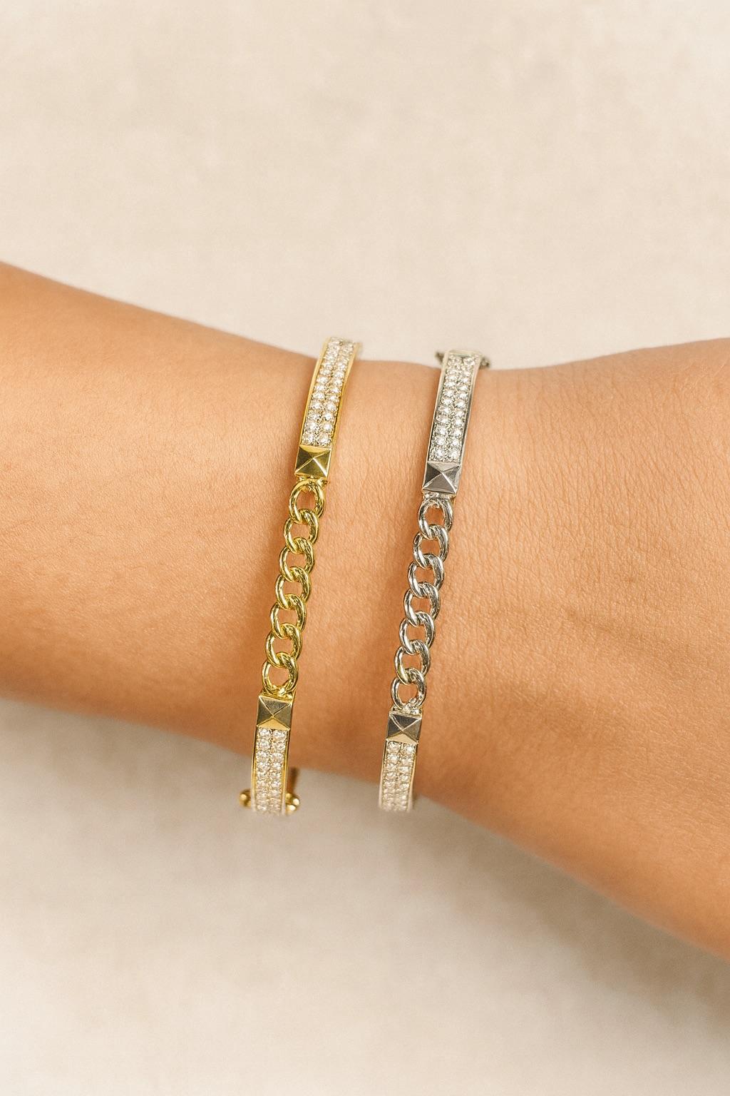 Diamond Curb Chain Bangle