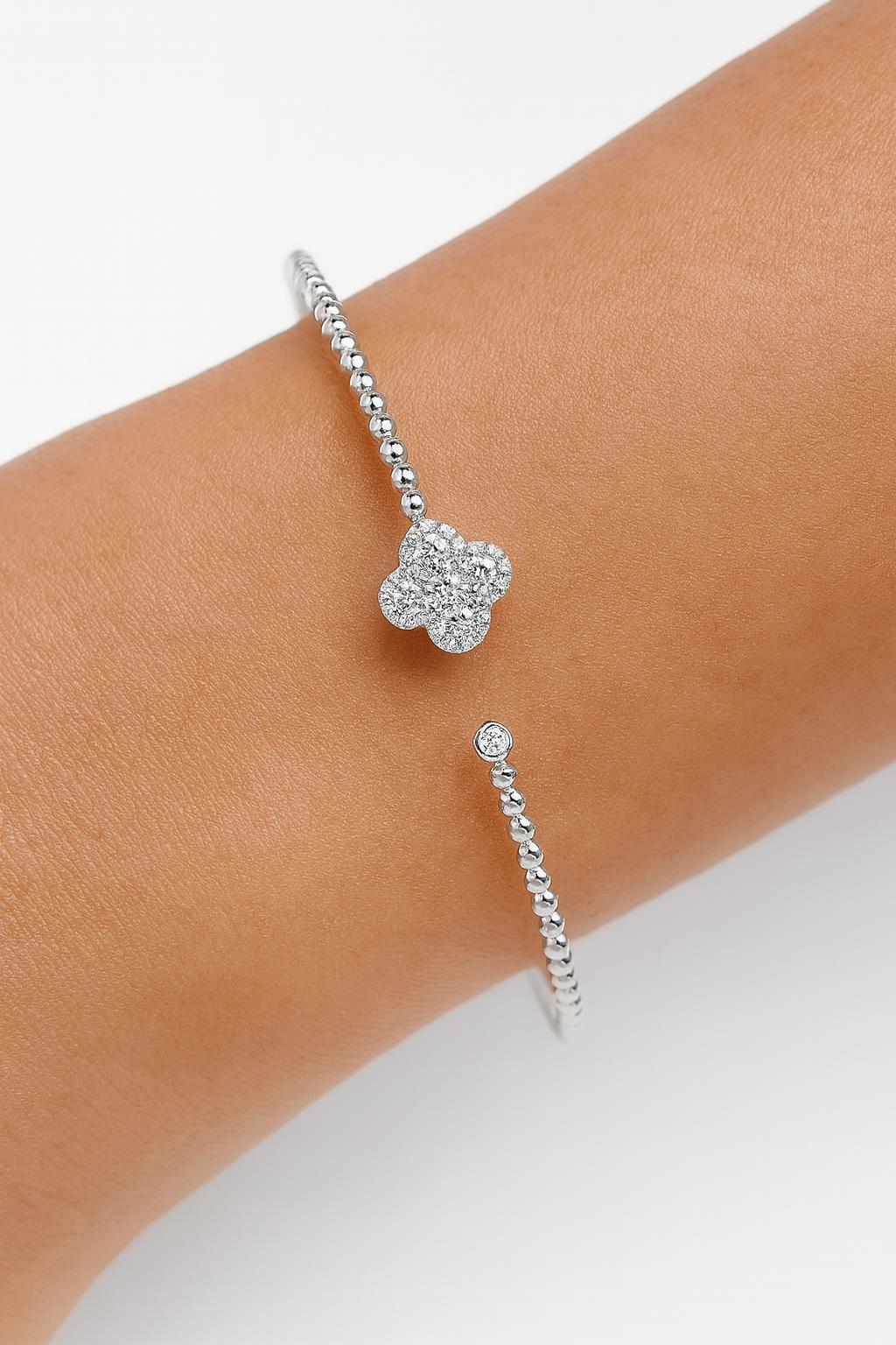 Beaded Diamond Clover Cuff