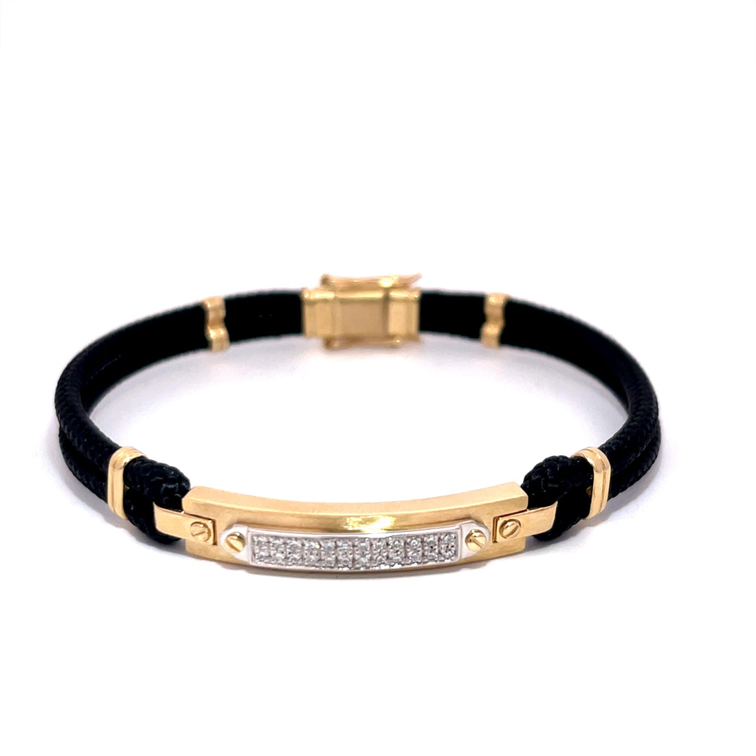 Men’s 14K White & Yellow Gold Bracelet with Diamonds