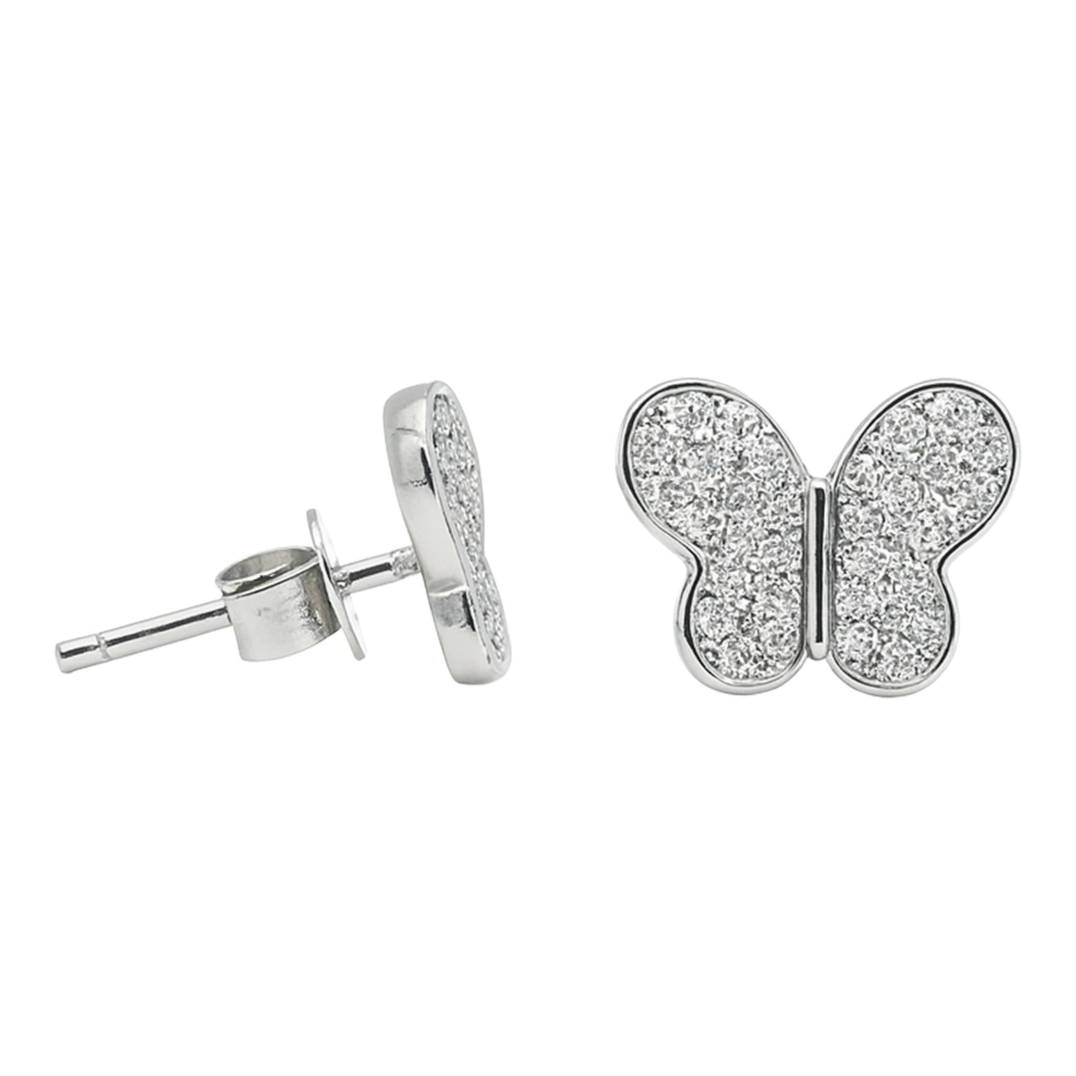 Diamond Butterfly Studs