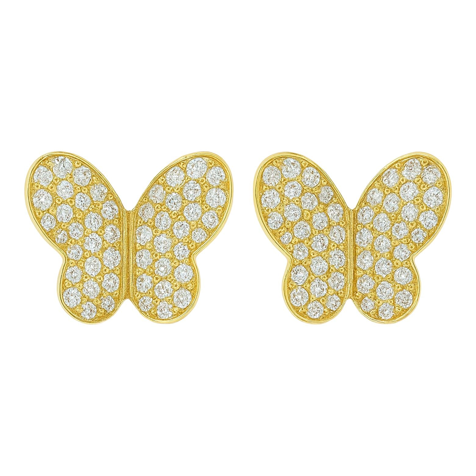 Diamond Butterfly Studs