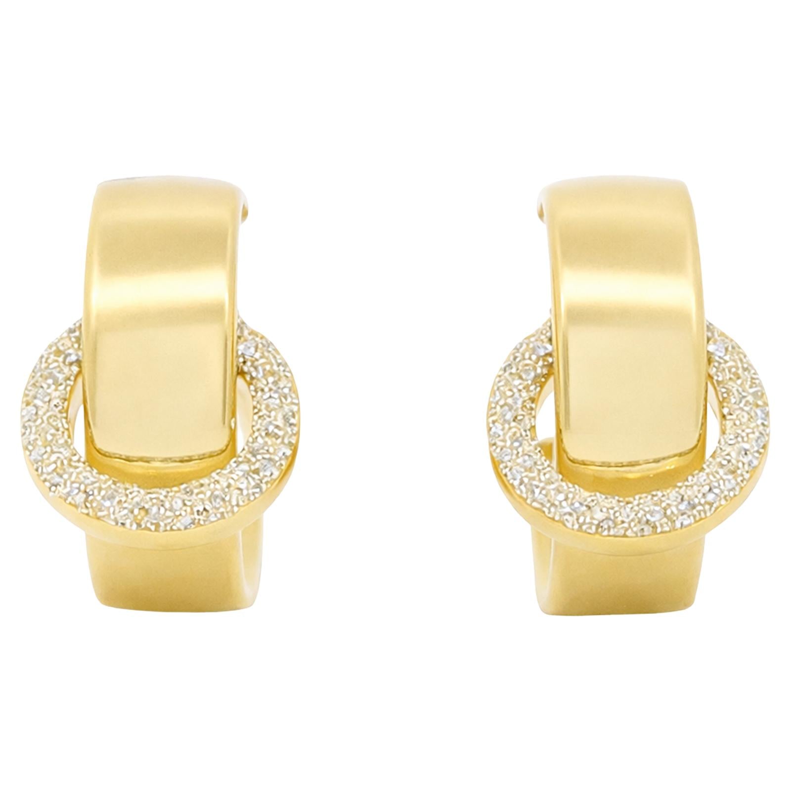 Diamond Dust Oval Link Huggie Earrings