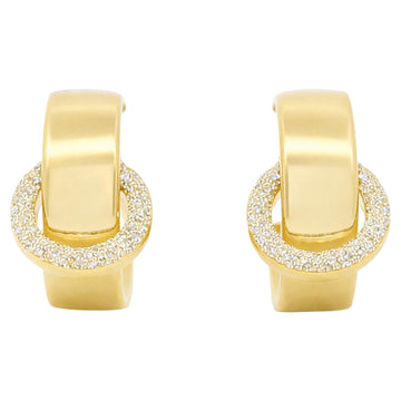 Diamond Dust Oval Link Huggie Earrings