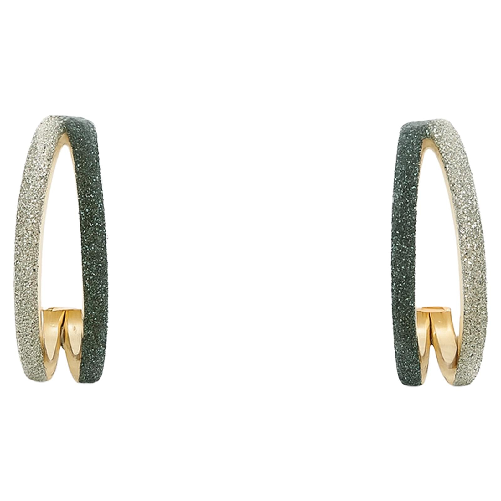 Diamond Dust Ombre Metal Hoop Earrings