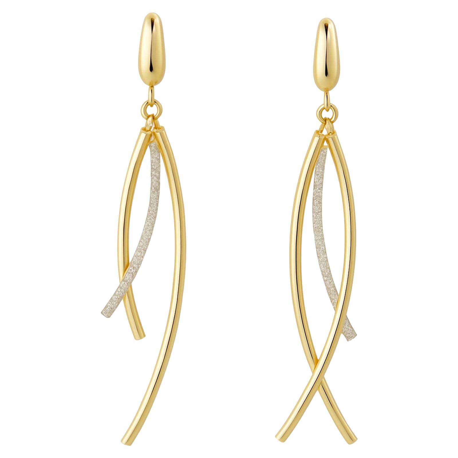 Sculpted Dual-Arc Drop Earrings