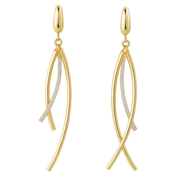 Sculpted Dual-Arc Drop Earrings