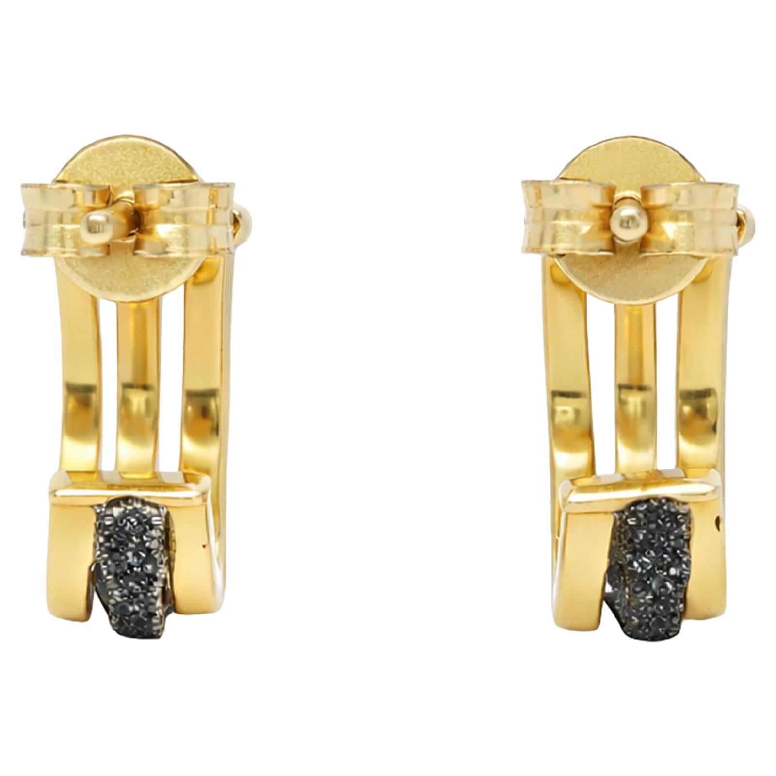 Diamond Dust Triple Curve Hoop Earrings