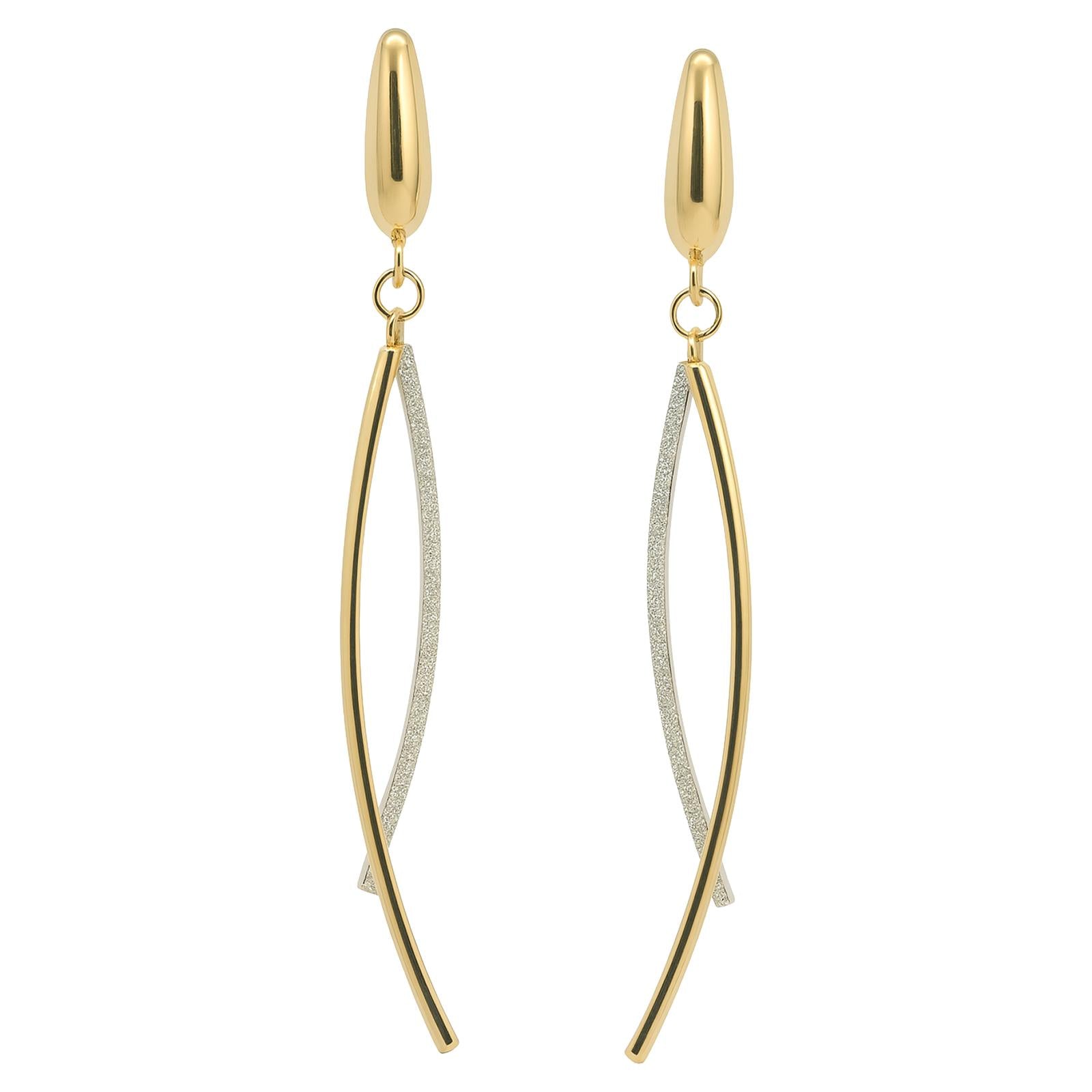 Sculpted Two-Tone Drop Earrings