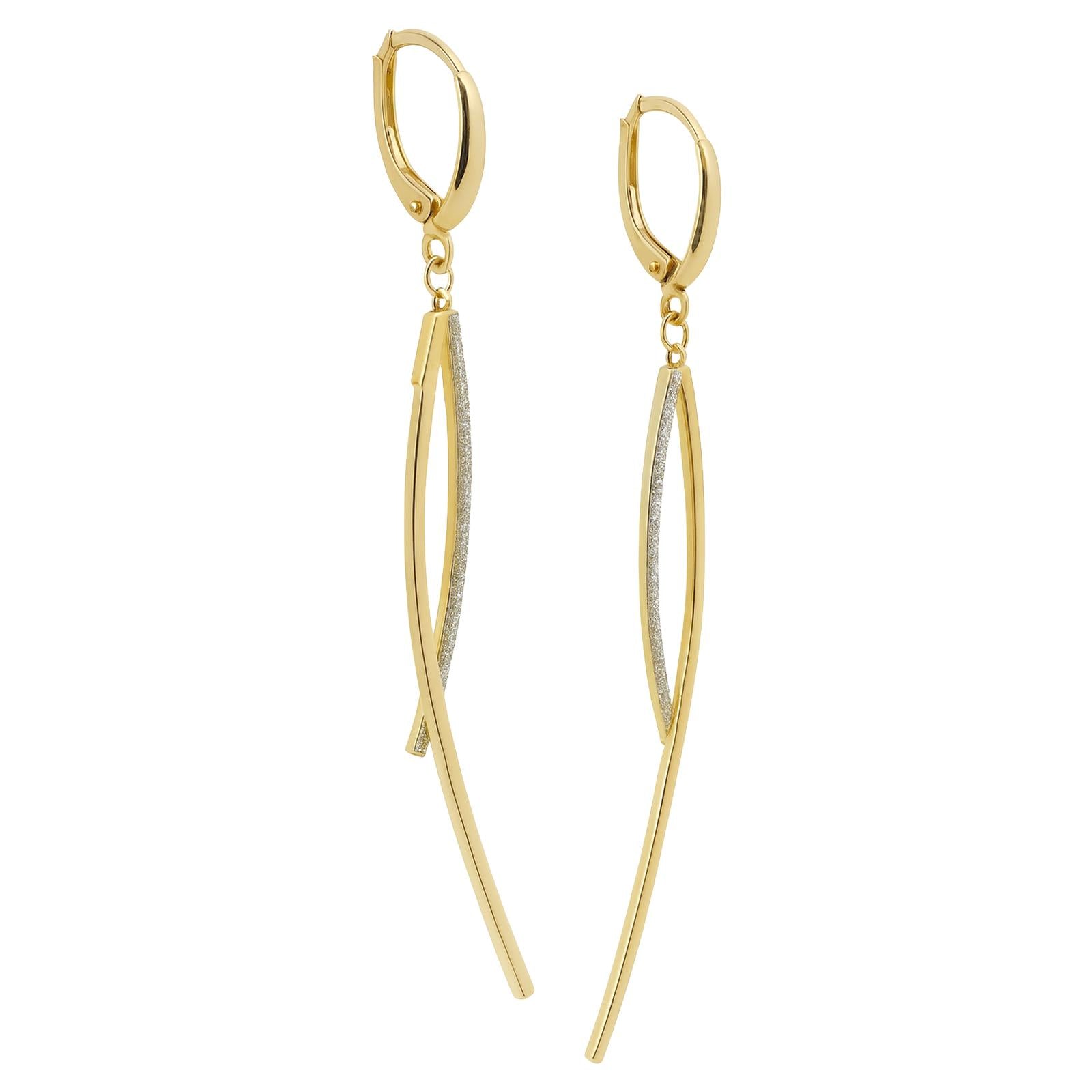 Sculpted Two-Tone Drop Earrings