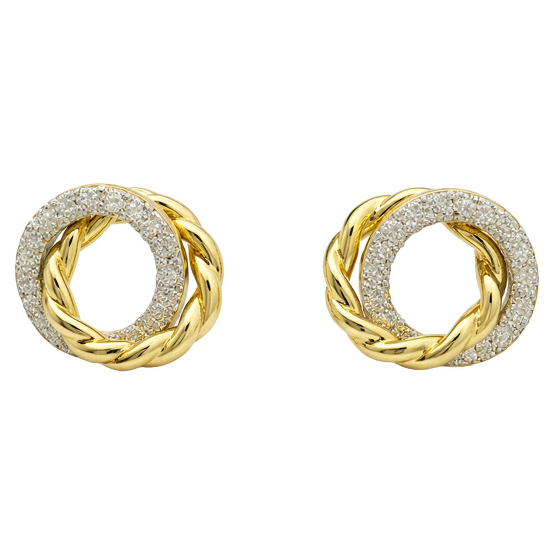 Diamond Dust Twisted Circle Earrings