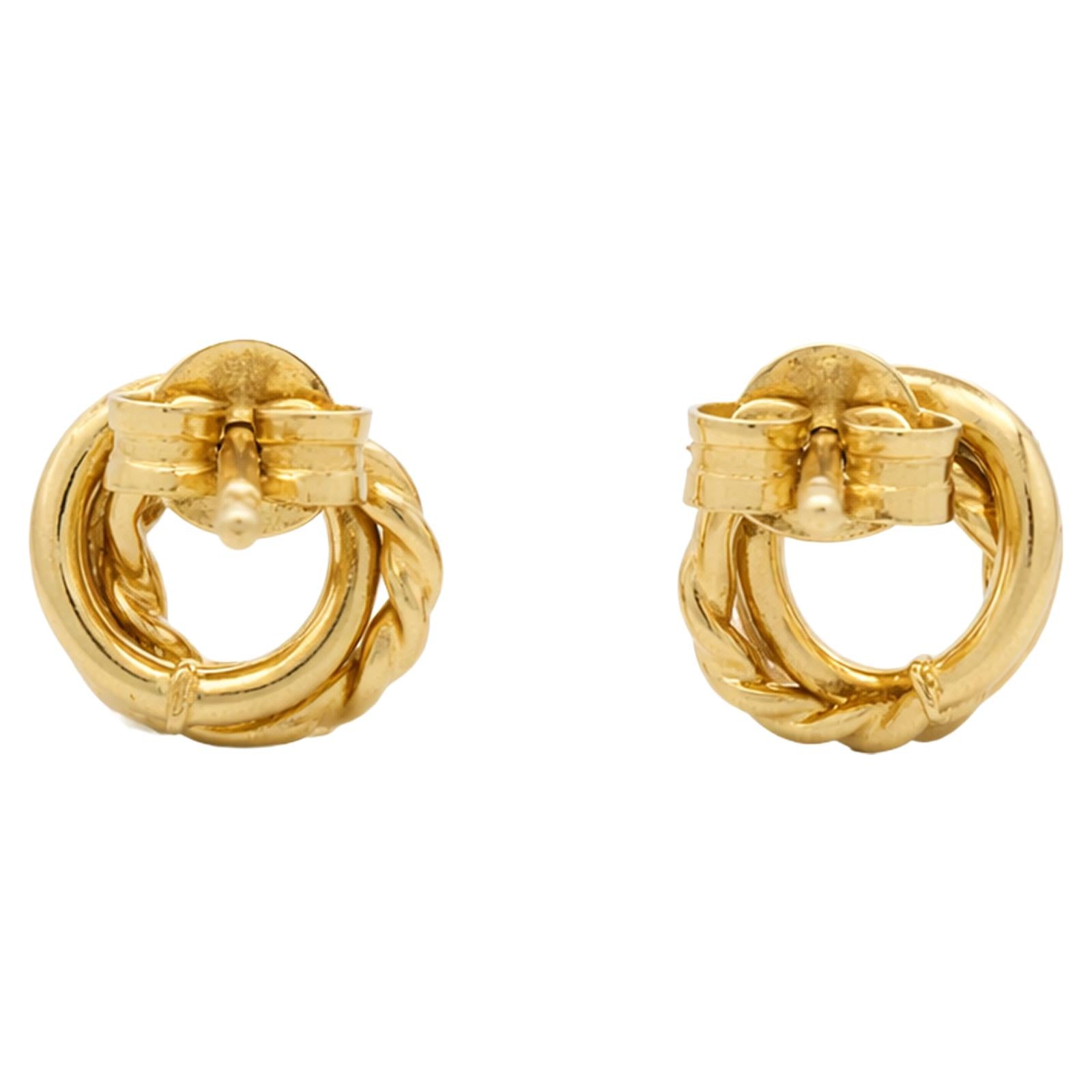 Diamond Dust Twisted Circle Earrings