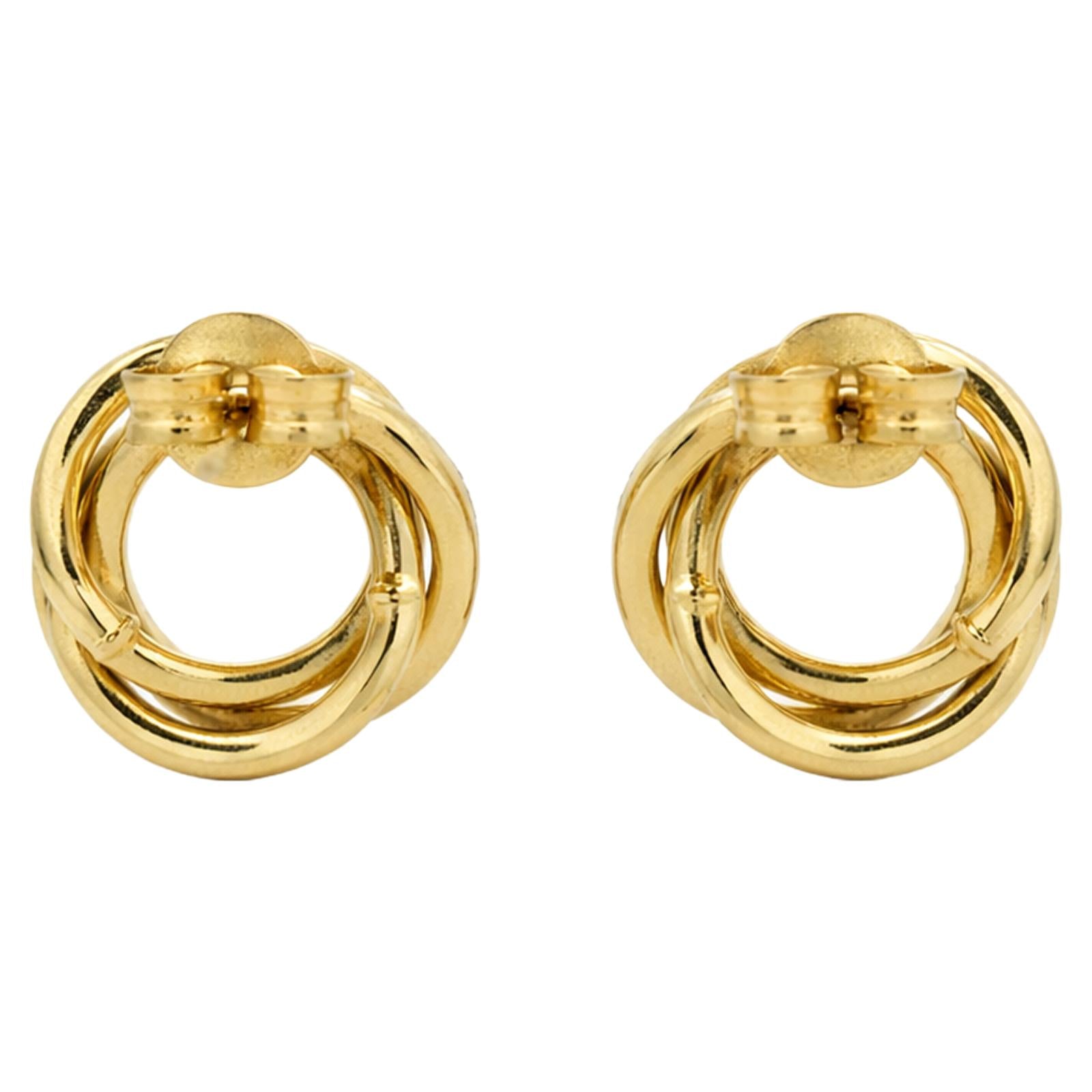 Diamond Dust Circle Stud Earrings