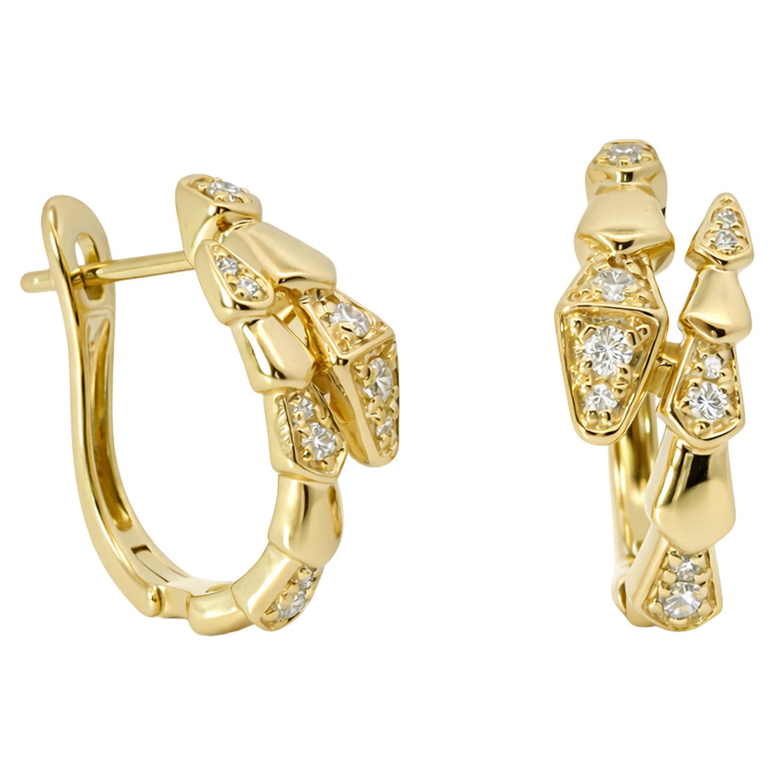 Geometric Diamond Hoop Earrings