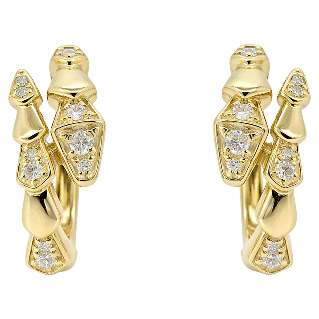 Geometric Diamond Hoop Earrings