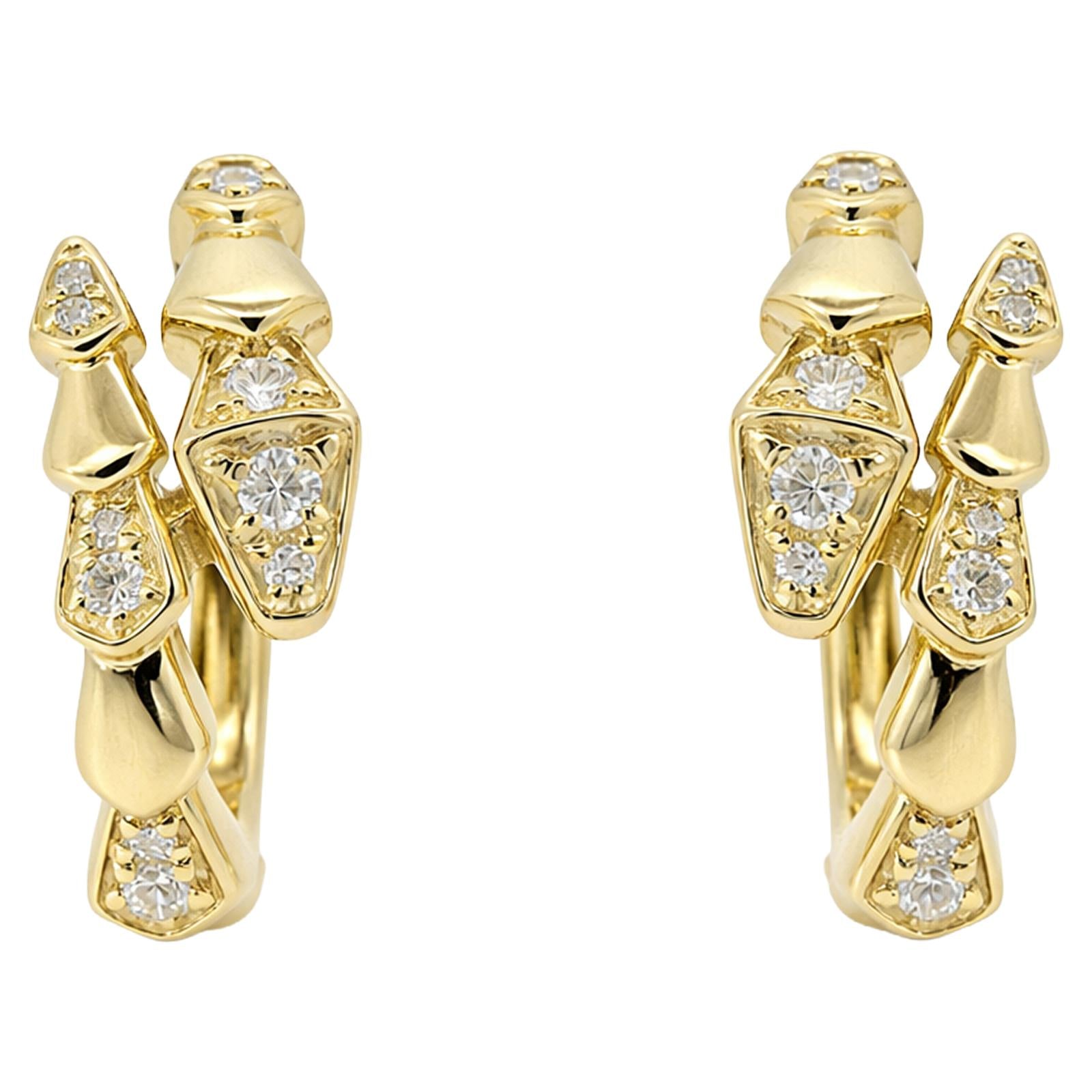 Geometric Diamond Hoop Earrings