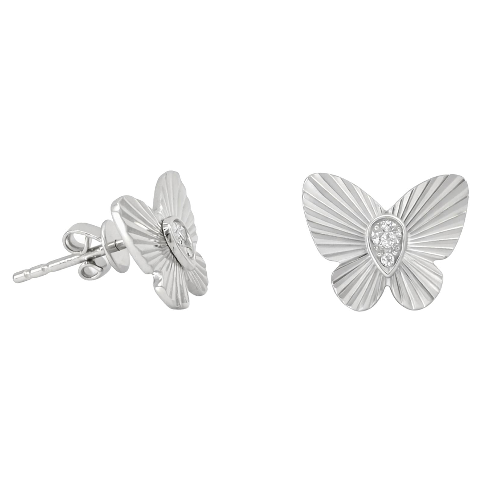 Butterfly Diamond Stud Earrings