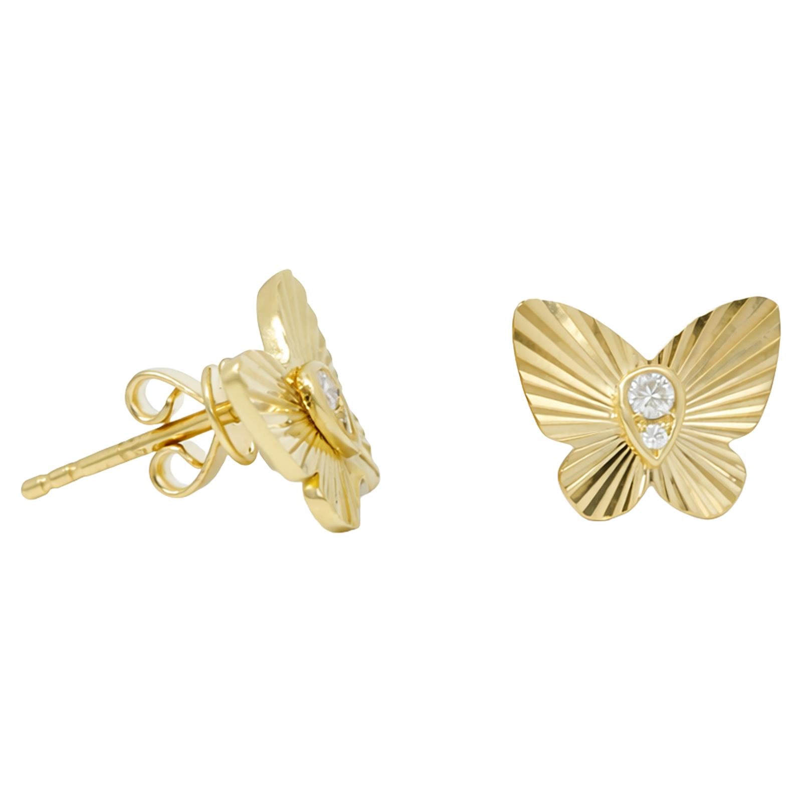 Butterfly Diamond Stud Earrings