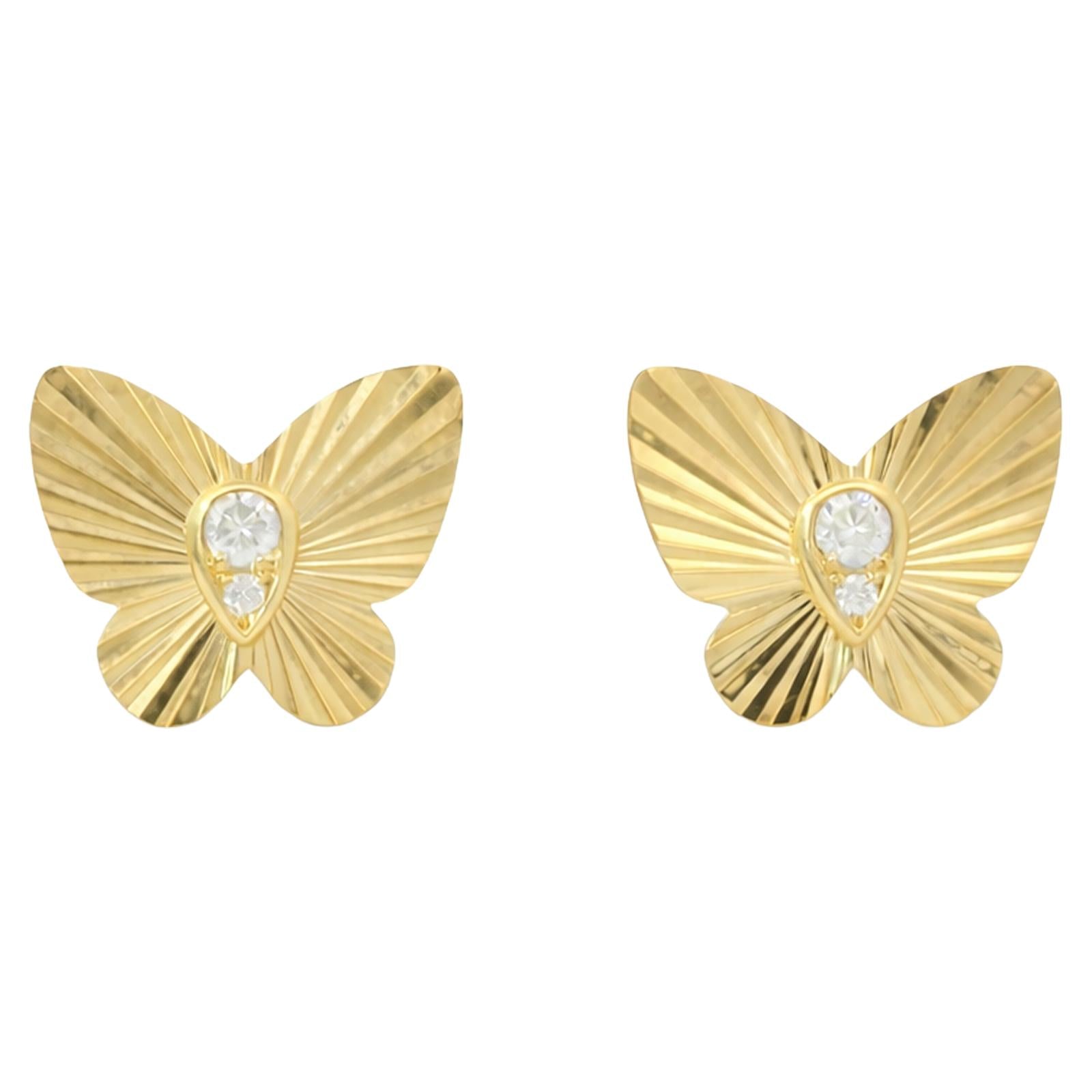 Butterfly Diamond Stud Earrings