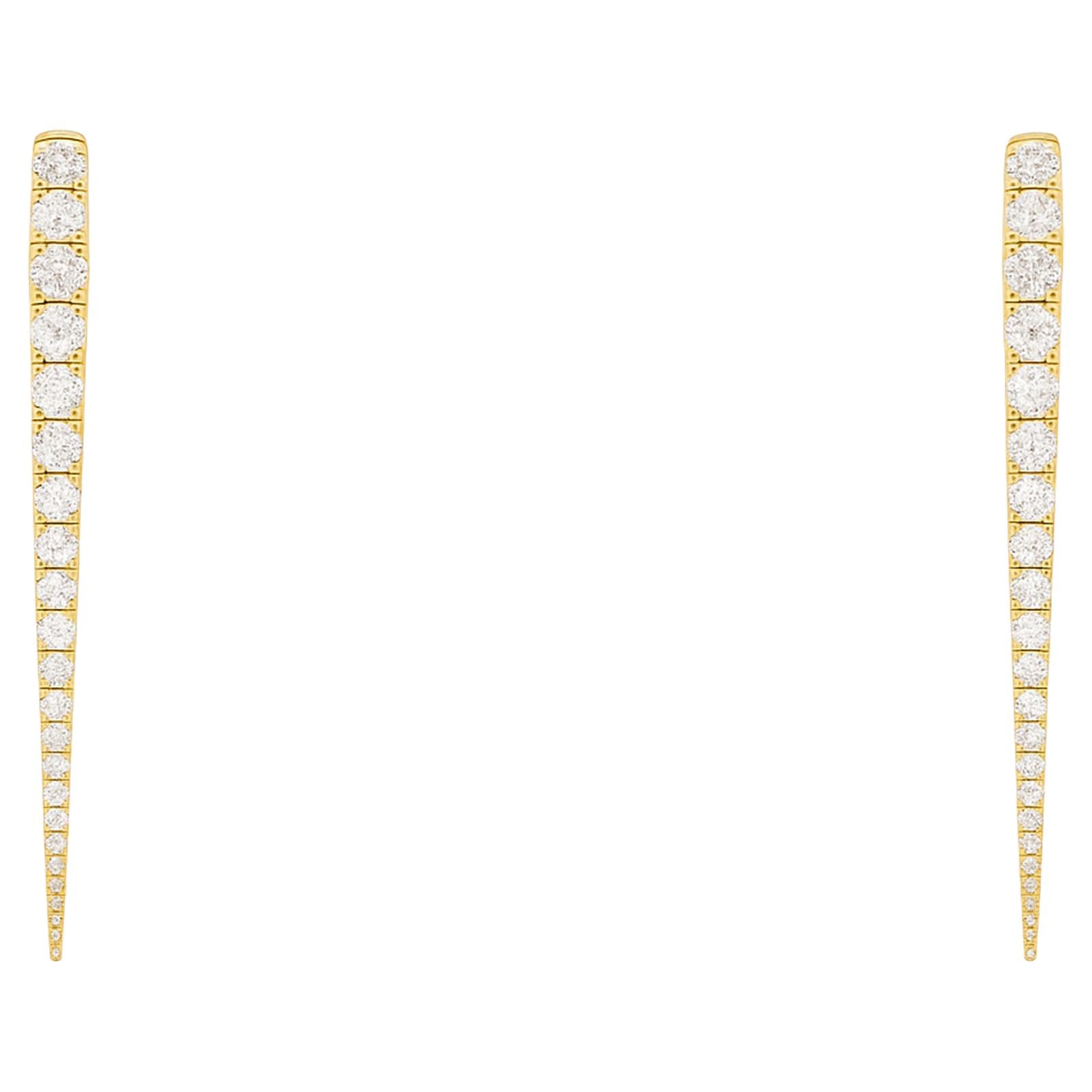 Tapered Diamond Spike Earrings