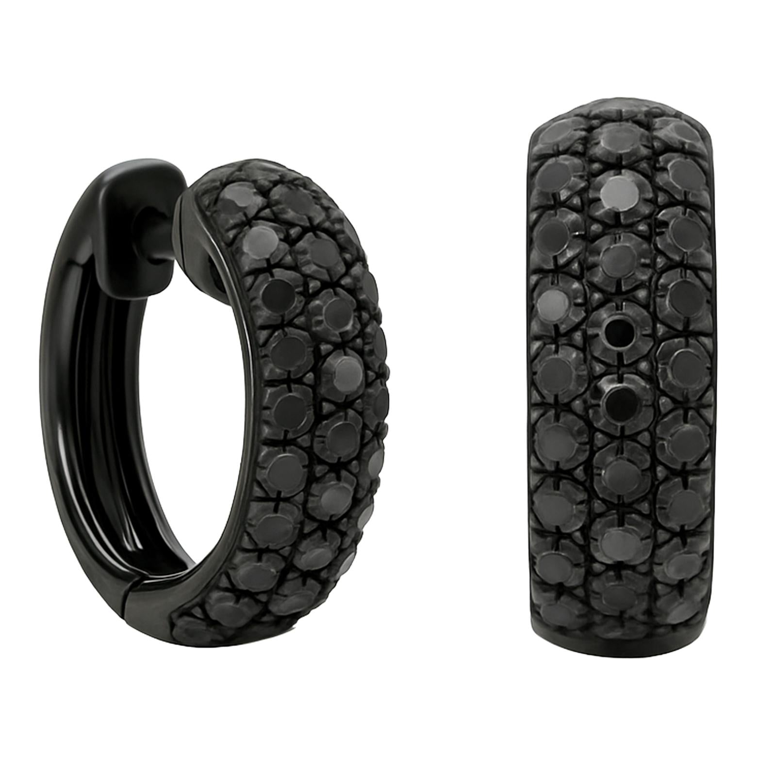 Black Diamond Pavé Chunky Huggies