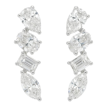 Mixed Shape Diamond Drop Earrings