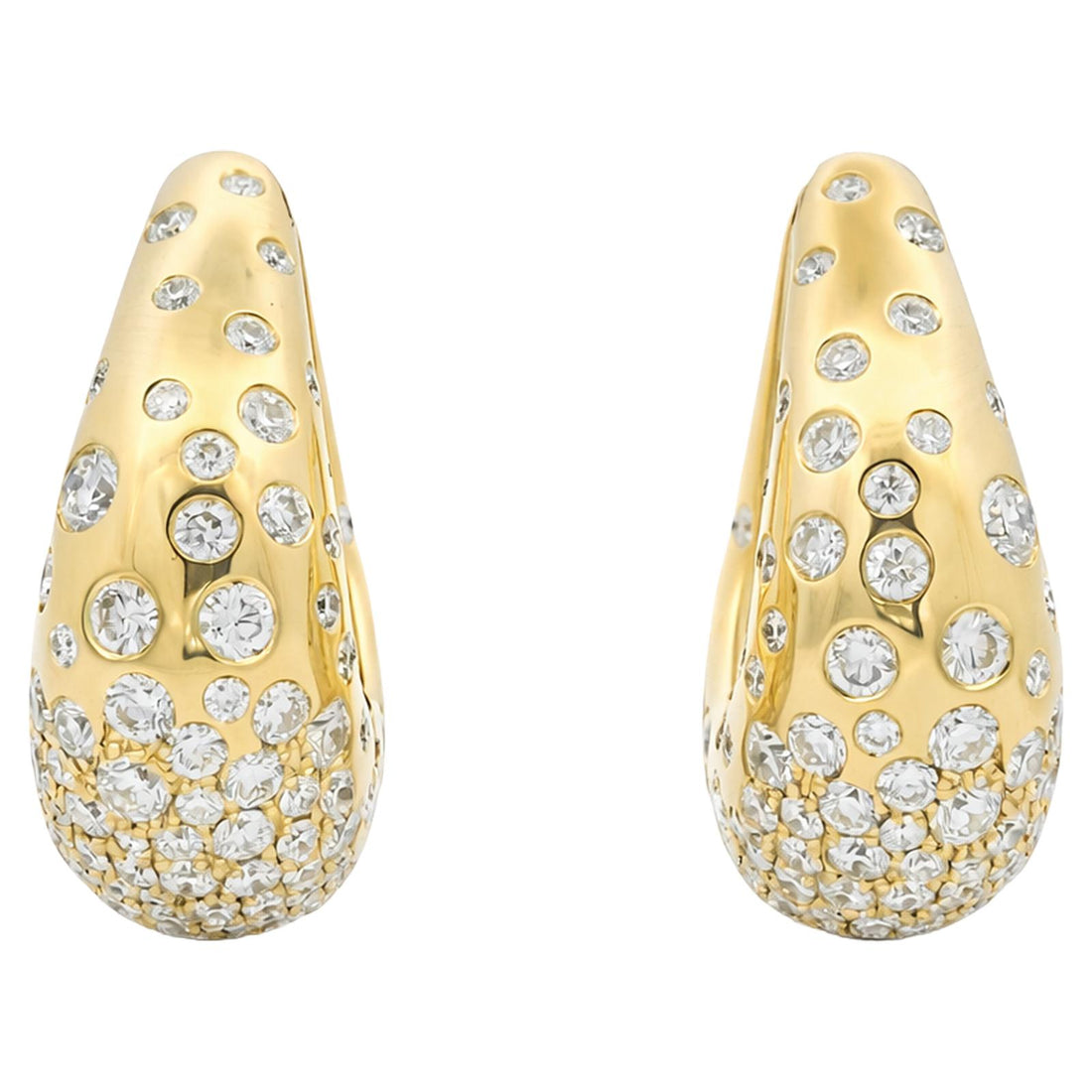 Diamond Dust Teardrop Hoop Earrings