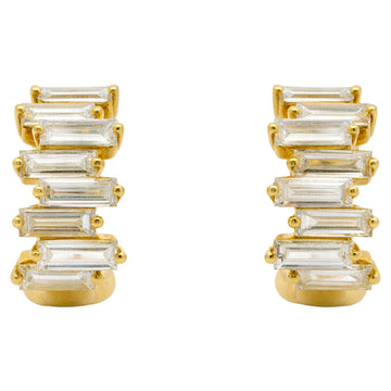 Baguette Diamond Graduated Hoop Earrings