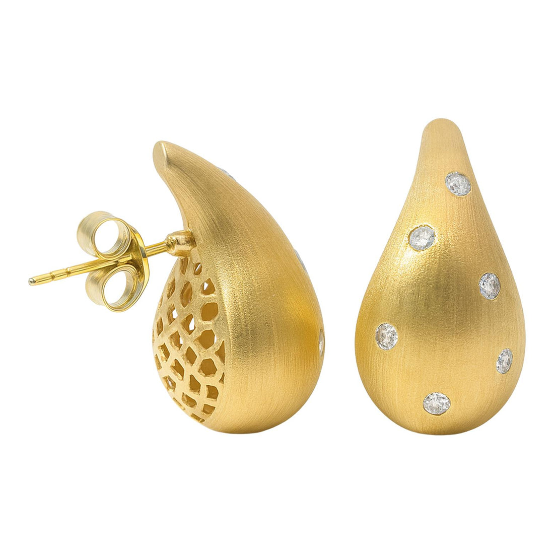 Satin Drop Diamond Earrings