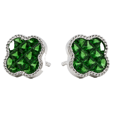 Green Radiance Clover Studs