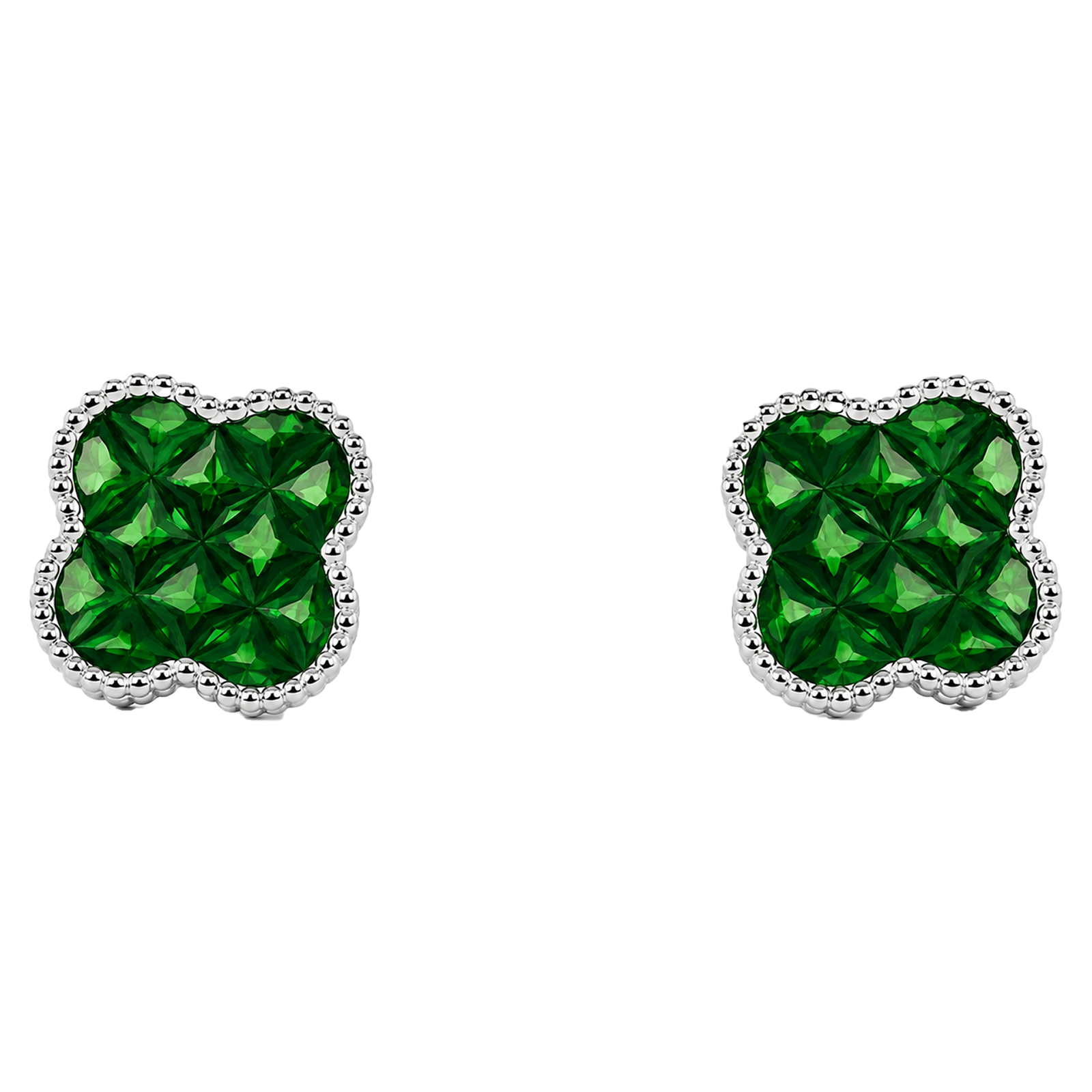 Green Radiance Clover Studs