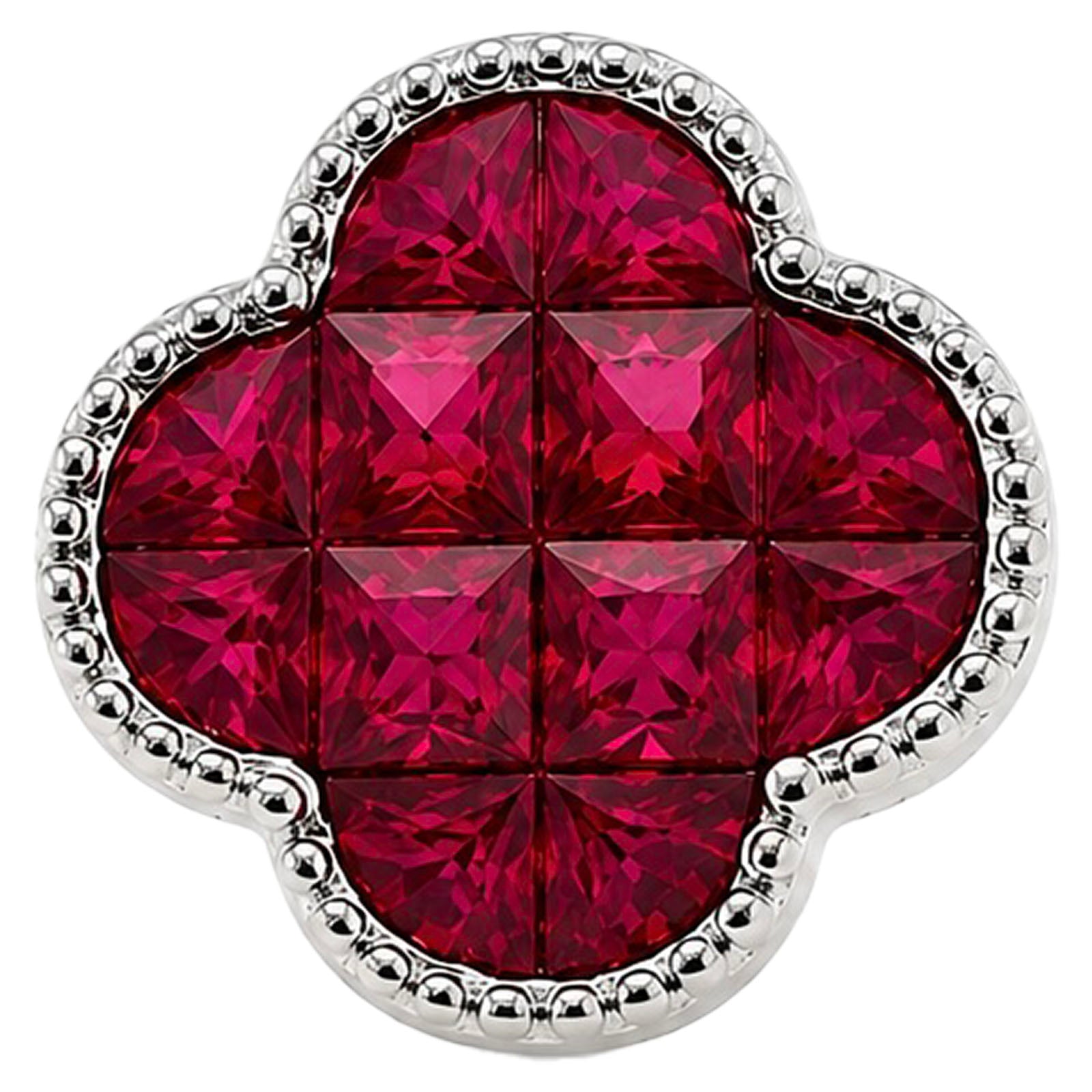 Ruby Radiance Clover Studs