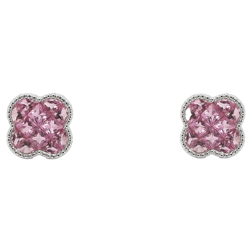 Rosé Sapphire Clover Studs