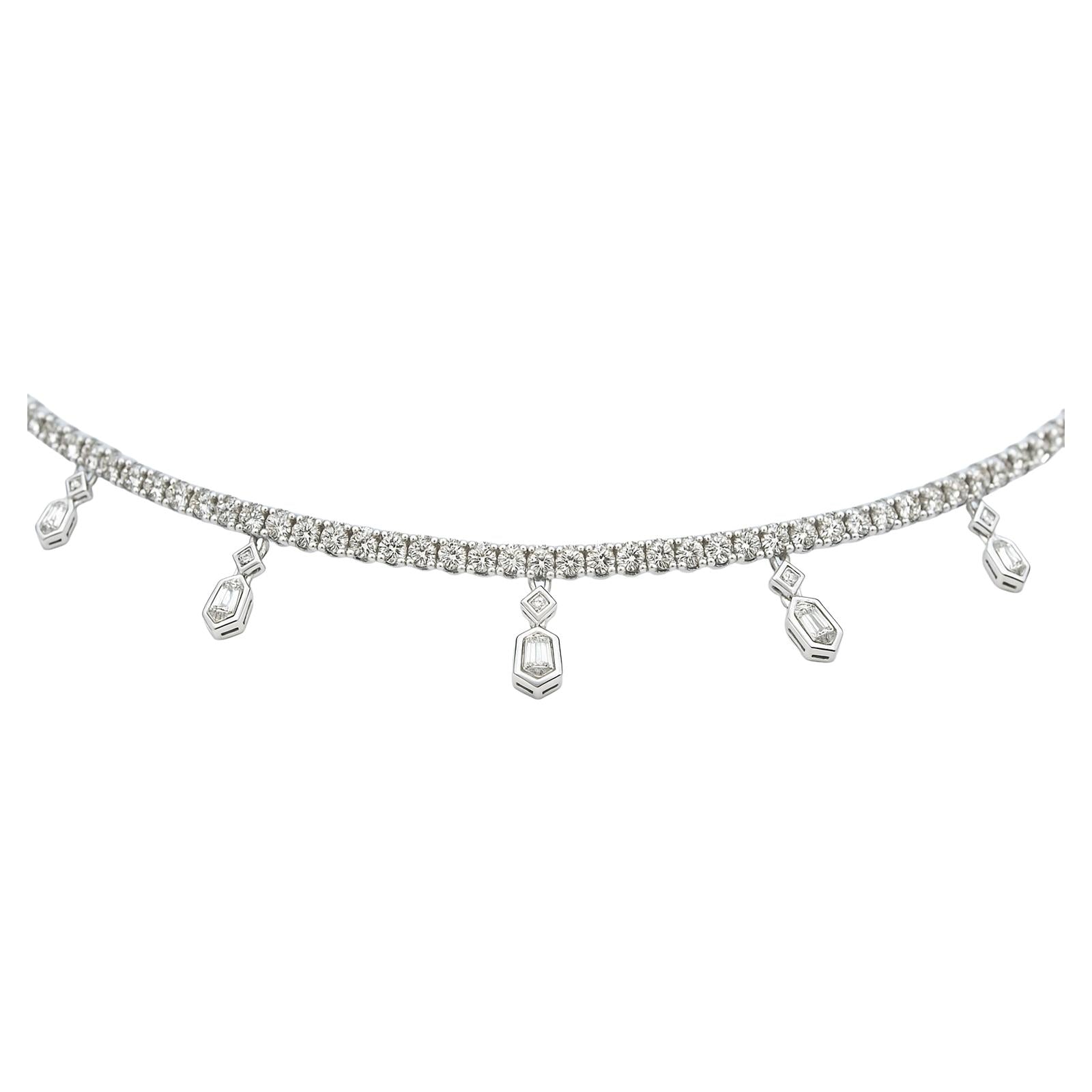 Diamond Charm Tennis Choker