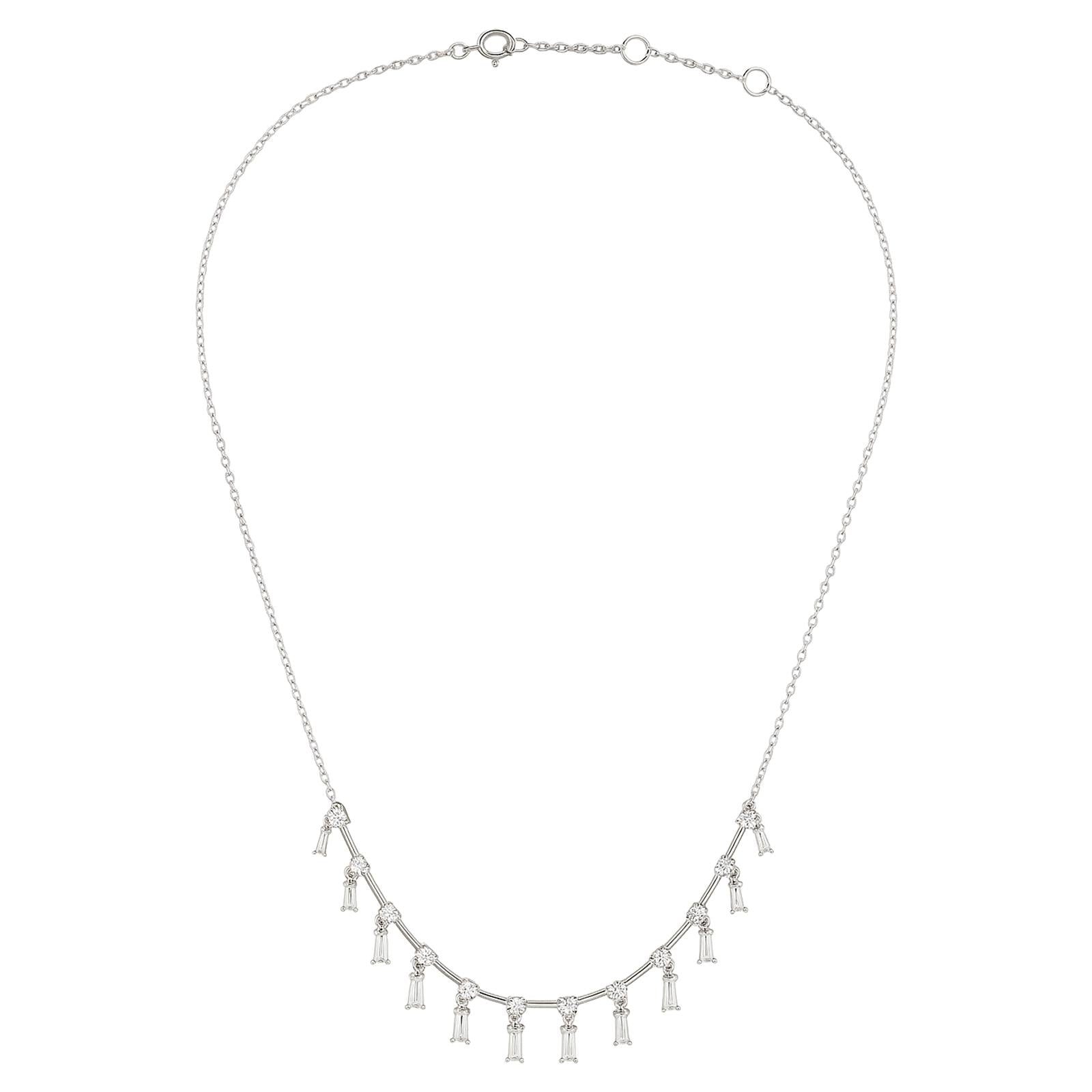 Mini Baguette Fringe Diamond Necklace